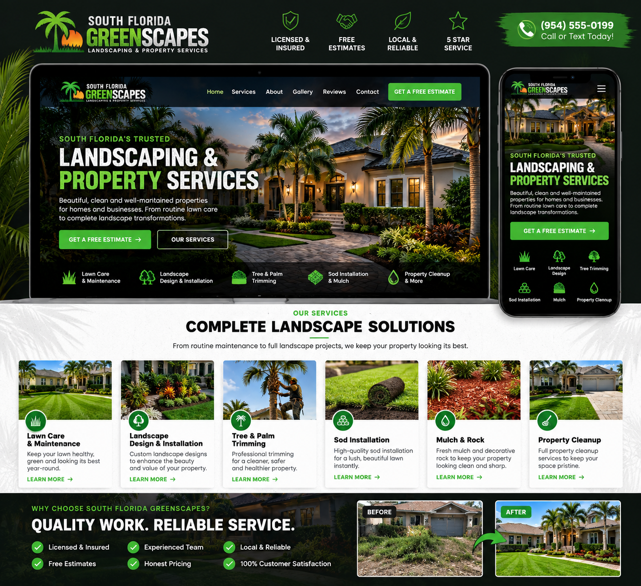 South Florida Greenscapes website concept